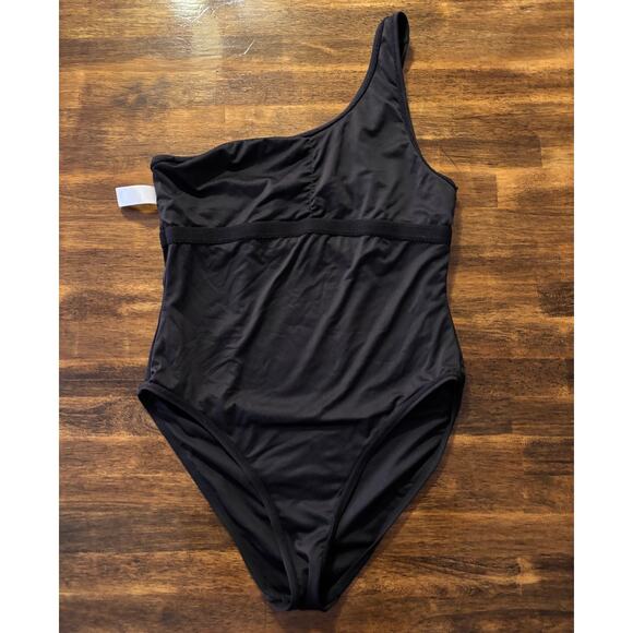 Andie Swim Women’s Medium One Piece Bathing Suit One Shoulder Nantucket Black - Picture 3 of 16